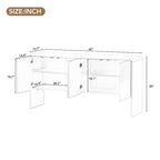 Credenza a 4 ante con ripiani regolabili, 60L di spazio, struttura in MDF (crema albicocca)