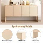 Credenza a 4 ante con ripiani regolabili, 60L di spazio, struttura in MDF (crema albicocca)