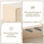 Credenza a 4 ante con ripiani regolabili, 60L di spazio, struttura in MDF (crema albicocca)