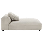 Chaise longue modulare senza braccioli rivestita in velluto a coste