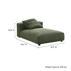 Chaise longue modulare senza braccioli rivestita in velluto a coste