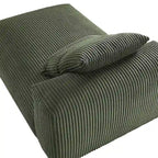 Chaise longue modulare senza braccioli rivestita in velluto a coste