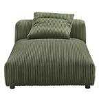 Chaise longue modulare senza braccioli rivestita in velluto a coste